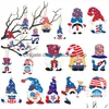 Other Festive Party Supplies Usa Independence Day Hanging Ornament Gnomes Heart Starshaped Red White Blue 4Th Of Jy Decoration Dro Dhjth