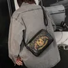 Design Men's Bag Embroidered Pattern Hand Bag Korean Fashion Single Shoulder Bag Simple Slant Cross Bag Light Backpack 230524