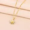 Pendant Necklaces In Rotatable Sweet Zircon Crystal Rose For Women Trendy Female Stainless Steel Chain Ladies Accessories