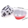 Baking Moulds Heart Shaped Foil Cake Cups Aluminum Pan Cupcake Cup With Lids Flan Pans Mother's Day