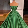 Party Dresses Green Elegant Exquisite Simple Women Dress One Shoulder A-Line golvlängd Kväll Dubai Ballgown Pography Prom