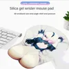 Resteert Nier 2B zachte polssteun 3D Muis pad Pols Pols Anime Breast Mouse Pad Stereo Silicone 21x26cm Gratis verzending