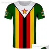 T-shirts pour hommes T-shirts pour hommes Zimbabwe T-shirt Diy Nom personnalisé Numéro Zwe Tshirt Nation Drapeau Zw Country College Yezimbabwe Zimbabwéen Dh5Xc