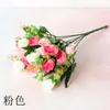 Decoratieve bloemen 33 cm 18heads Mini Roses Kunstmatige bloementak