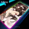 Pads Hu Tao Genshin Impact 80x30cm Computer Gaming Mouse Pad RGB PC Laptop Gamer Mousepad Anime Antislip Stor LED Mattmatta Bakgrundsbelyst