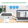 Printers 110mm Thermal Label Printer 150mm/s High Speed Printing Shipping Label 4x6 Paper Width For Office/Market/Warehouse USB+BT