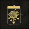 Andere feestelijke feestbenodigdheden Eid Mubarak LED Hanglampen Batterij aangedreven Decoratielamp Ramadan 3D Acryllampen Hanger Musli Dhxjr