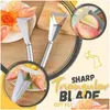 Fruit Vegetable Tools Stainless Steel Carving Knife Triangar Shape Slicer Platter Nonslip Blade Kitchen Tool Drop Delivery Home Ga Dhgcn