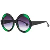 Solglasögon stilfull färgglada gradientram kvinnor hiphop street slog glasögon mode runda män solglasögon nyanser för kvinnliga