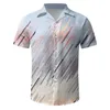 Men's Casual Shirts Shirt For Mens Stylish Folding Board Stereoscopic Turn Collar Short Sleeves Man Roupa Masculina