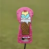 Club Heads Ice Cream Design Golf 1 3 5 Wood Headcovers Driver Fairway Woods Cover Pu Leather Head Covers 230526