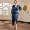 Casual klänningar kvinnor överdimensionerad v-ringning maxi långa kjolar vestidos plus size woman klädfest aftonklänning eleganta damer kläder 4xl