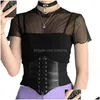 Ceintures Femmes Laceup Taille Élastique Ceinture Tra Super Large Attaché Waspie Pu Cuir Haut Corset Drop Delivery Accessoires De Mode Dhsyn