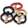 Perlé Strand 10Mm Cool Élastique Rond Perle En Bois Gravé Bricolage Chaîne Ethnique Carte Africaine Oiseau Panda Jésus Bracelet Bijoux Hiphop Cadeau Dhszf