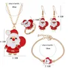 Brincos de colar Set Setes de Natal Snowman Snow Elk Snowflake Tree Santa Stud Bracelet Jewelry 2023 Tende