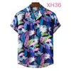 Camisas informales para hombre, camisa hawaiana con flores de viento en la playa, estampado de verano 2023 para hombres, camisetas de hojas festivas de gran tamaño