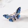 Brooches The Latest Graceful Butterfly Brooch Pin Rhinestone Shirt Scarf Sweater Dress Women Jewelry Blue