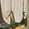 Curtain Blackout Short Curtains For Kitchen Cotton Roman Blinds Window Treatment Tie Up Rod Pocket Cutains Living Room