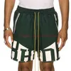 Designer de roupas curtas de moda casual shorts de praia Rhude American High Street marca de moda esportes soltos duas cores patchwork listras curtas shorts para homens corredores