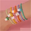 Bärade sträng 6st/set söt svamphänge armband för kvinnor flickor colorf bohemian stil rispärlor armband mode smycken gi dhrn2