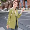 Abiti da donna Arrivo Moda Donna Blazer e giacche Green Office Ladies Capispalla Cappotto Primavera Autunno