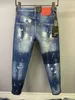 Dsquad2 Jeans Herren, Luxus-Designer-Denim-Jeans, perforierte Hosen, Dsquare Jeans, lässige Mode, trendige Hosen, Dsquad2 Herrenbekleidung, US-Größe 28–38, 9819