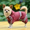 Vestuário para cães ly capa de chuva de chuva impermeabilizada roupas para cães ao ar livre animais de estimação chuvosa usando capuz de roupas