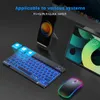 Teclados teclados sem fio e mouse para computador Bluetooth RGB Backlit Kit Kit Russian Shainish KeyBoard Keycaps para tablet iPad