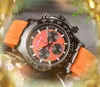 2024 Cool cronometro quadrante grande orologi 43mm movimento al quarzo giapponese orologio da uomo colorato elastico daydate Iced Out Hip Hop tutto il crimine auto data orologio regali