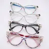 Hot selling diamond and pearls decorative clear lenses eyeglass Butterfly frame Luxury Sparkling gorgeous gift glass anti-blue vocation party High Quality 4 color