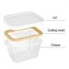 Garrafas de armazenamento atraente Corte de manteiga Caixa sem brilho transparente prato com tampa de tampa fresca