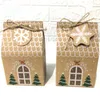 Geschenkpapier, 1 Satz weihnachtliche Süßigkeitenhalter, hausförmige Schachteln, Dessertverpackungen