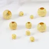 Beads 5mm 6mm 8mm 10mm 12mm Copper Gold Filled Round Sparkledust Loose Spacer Metal DIY Making Necklace Jewelry 5-10PCs