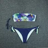 Damskie stroje kąpielowe seksowne kobiety bikini set tuba top do druku wysokiej talii dwuczęściowy strój kąpielowy plażowy plażowa odzież mejr #h #h