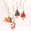 Рождественские украшения 4 штуки металлические угловые деревья украшения цвета девочка маленький ангел с подвесной струной для #02