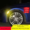 New 2Pcs Car Reflective Strip Anti-collision Warning Safety Mark Auto Side Anti-scratch Strip Car Door Bumper Sticker Car accessorie