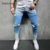 Byxor plus storlek 3xl Mens Jeans Demin Pants 2022 Spring New Fashion Pencil Pants Maned Picks Pockets Trouser Casual Spliced ​​Demin Pants