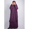 Roupas étnicas capa completa abaya mulheres muçulmanas encapuzadas com capuz Khimar Paryer vestido de vestuário de 2 peças Kaftan jilbab burka eid ramadã islã