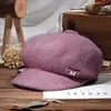 Basker säljer! Style Autumn/Winter High Quality Cashmere Thicken/ADD Velvet Black Women Headwear Fall Basker/Artist Beanie Hat