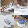 Cleaning Brush With Dishwashing Sponge 2 in 1 Long Handle Dish Washing Brush Household kitchen Cleaning Tools Q128