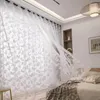 Tenda a tendina trasparente in tulle bianco ricamato per soggiorno, camera da letto, porta, balcone di lusso, finestre, pizzo, farfalla