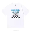 Designer Fashion Clothing Tees Tshirt American Brand Rhude F1 Summer Racing Miami Station Limited Print Short Sleeve for Men Women Cotton Streetwear