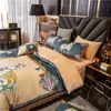 Brand Luxury orange designer bedding sets Green silk horse printed queen size duvet cover bed sheet fashion pillowcases comforter