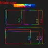 Подставка для мыши со светодиодной подсветкой Anime Girl Ganyu XXL 400*900 мм, коврик для мыши RGB, большая игровая клавиатура Genshin Impact, нескользящий коврик для компьютерного стола, коврик для мыши