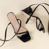 Sandals 2023 Woman Ankle Strap Leather Cross-Tied High Heels Shoes Sexy Lace Up Party Pumps Shoe Size 35-42