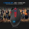 Souris redragon perdition m901 usb wired gaming souris 12400dpi 19 boutons gibs programmable souris rétro-éclairage ergonomic ordinateur ordinateur pc pc