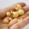 Beads 5mm 6mm 8mm 10mm 12mm Copper Gold Filled Round Sparkledust Loose Spacer Metal DIY Making Necklace Jewelry 5-10PCs