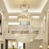 Lampade a sospensione LED Modern Duplex Villa Floor Lussuoso lampadario di cristallo Light Luxury El Lobby Reparto vendite Lampada display faro