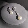 Серьги -грибы S925 Серебряные серебряные классические лепестки Жемчужные женские модные темперамент сладкий романтический стиль марокканские украшения