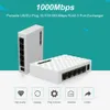 Switches Mini 5 Port Desktop 1000 Mbps Network Switch Gigabit Fast RJ45 Ethernet Switcher LAN Switching Hub Adapter Volledige Duplex Exchange